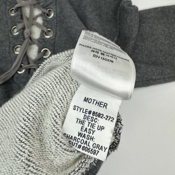 Mother Women's Charcoal Gray The Tie Up Easy Wash Activewear‎ Sweatshirt S/C39 - Picture 12 of 16
